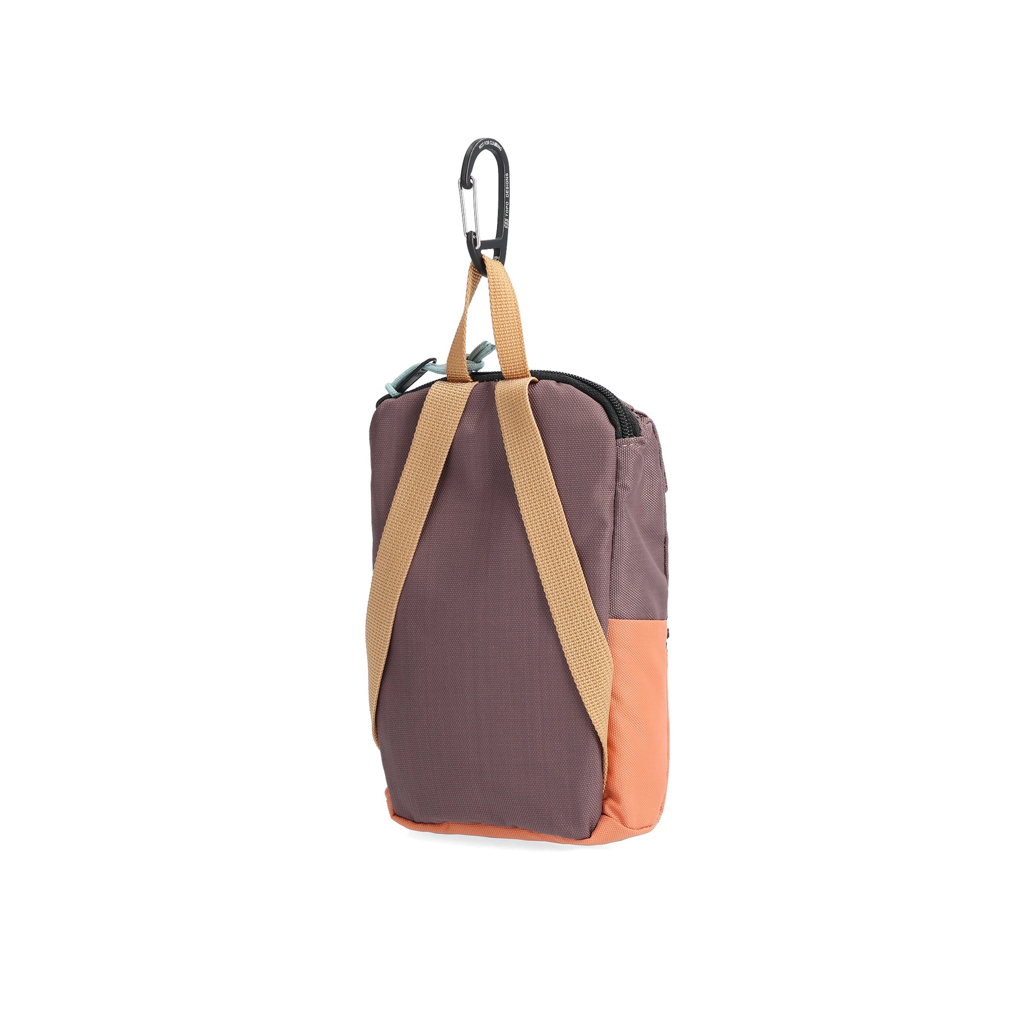 Back View of Topo Designs Rover Pack Micro in "Coral / Peppercorn"