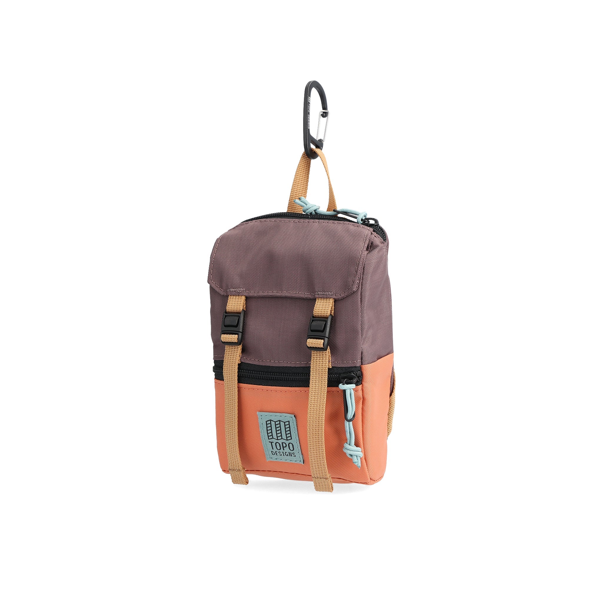 Front View of Topo Designs Rover Pack Micro in "Coral / Peppercorn"