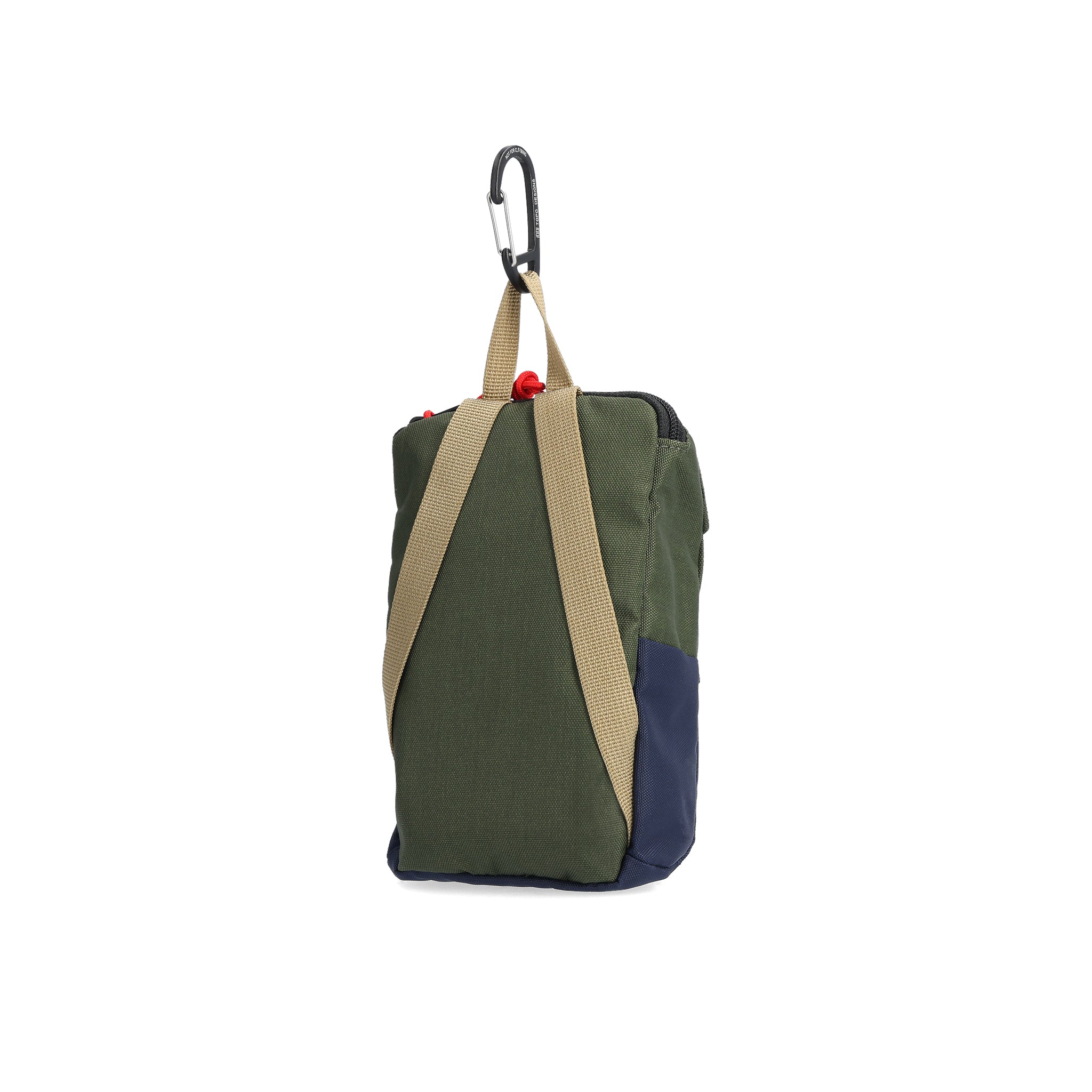 Back View of Topo Designs Rover Pack Micro in "Olive / Navy"