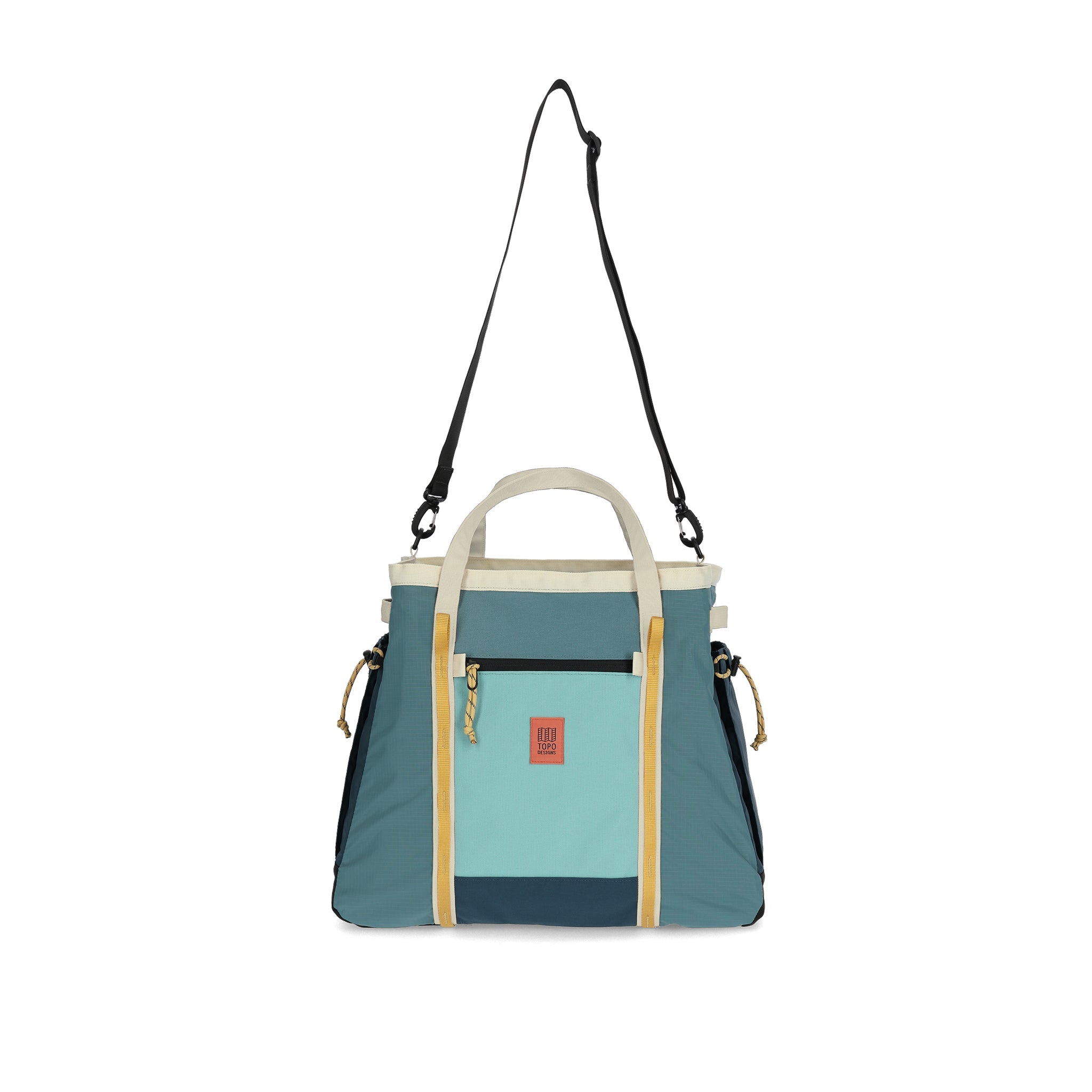 Front View of Topo Designs Mountain Pack 28L in "Geode Green / Sea Pine"