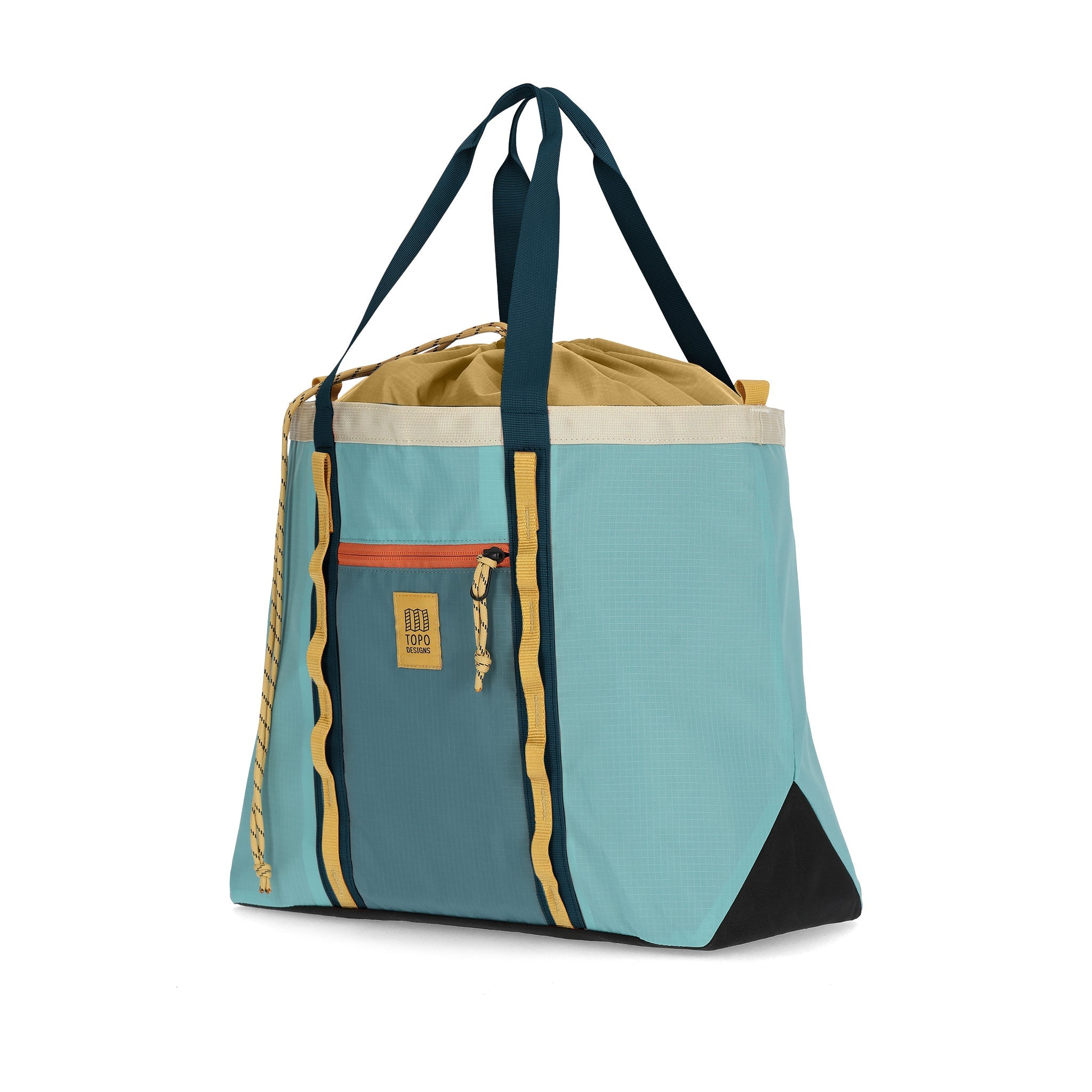 Front View of Topo Designs Mountain Utility Tote in "Geode Green / Sea Pine"