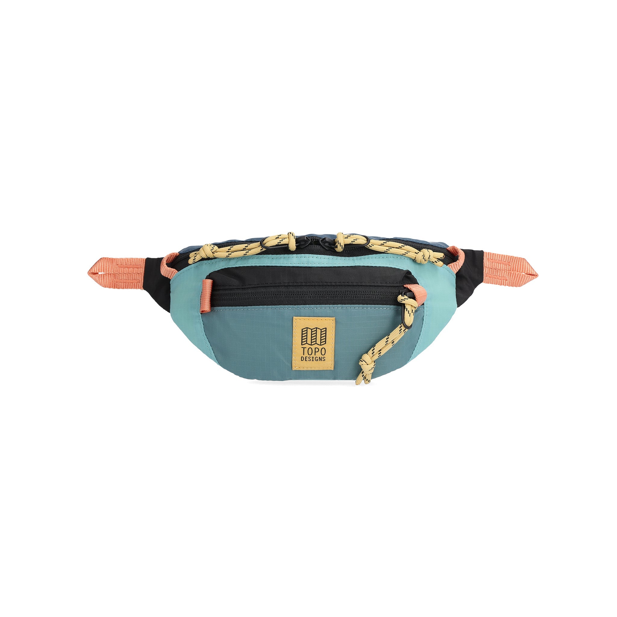Front View of Topo Designs Mountain Waist Pack in "Geode Green / Sea Pine"
