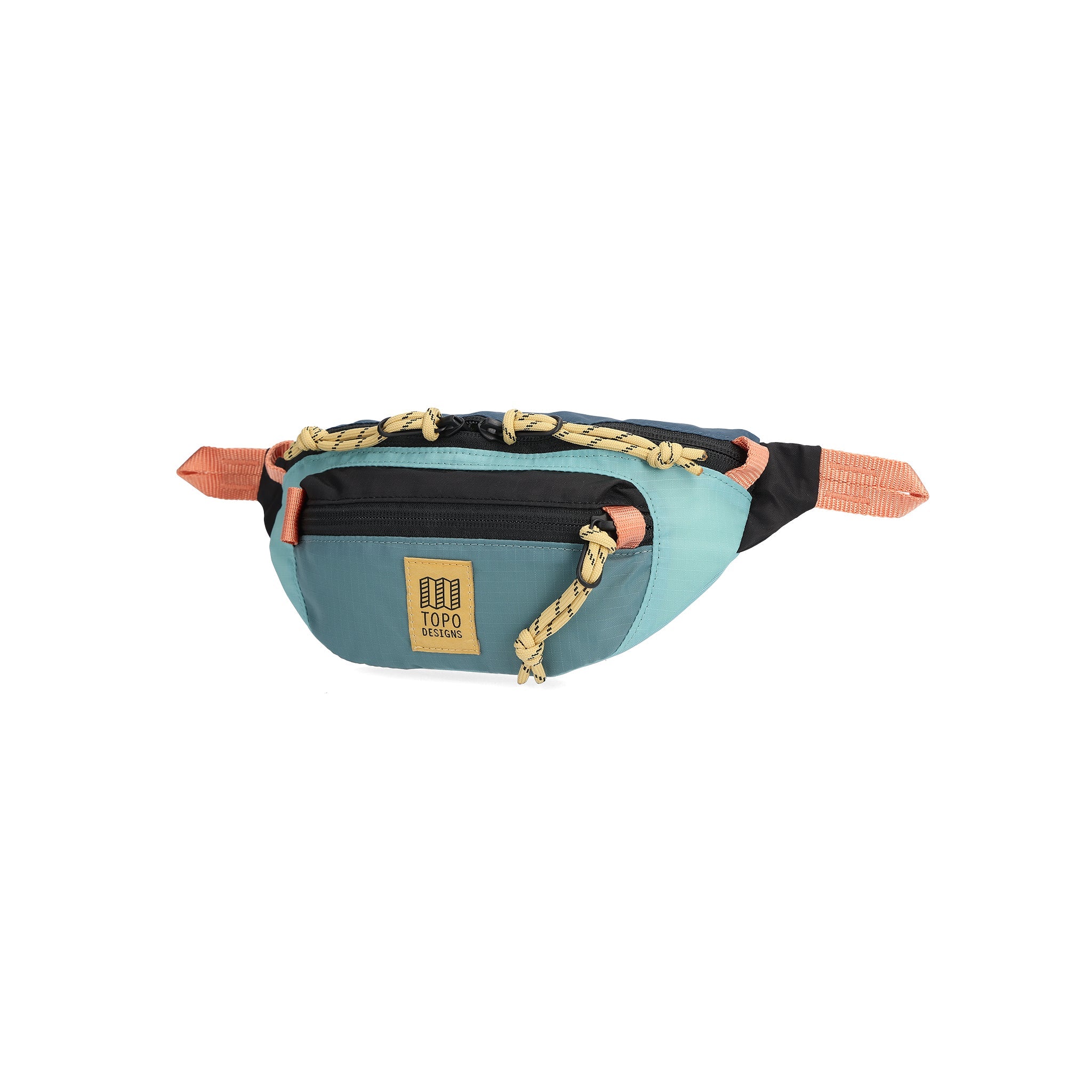 Front View of Topo Designs Mountain Waist Pack in "Geode Green / Sea Pine"