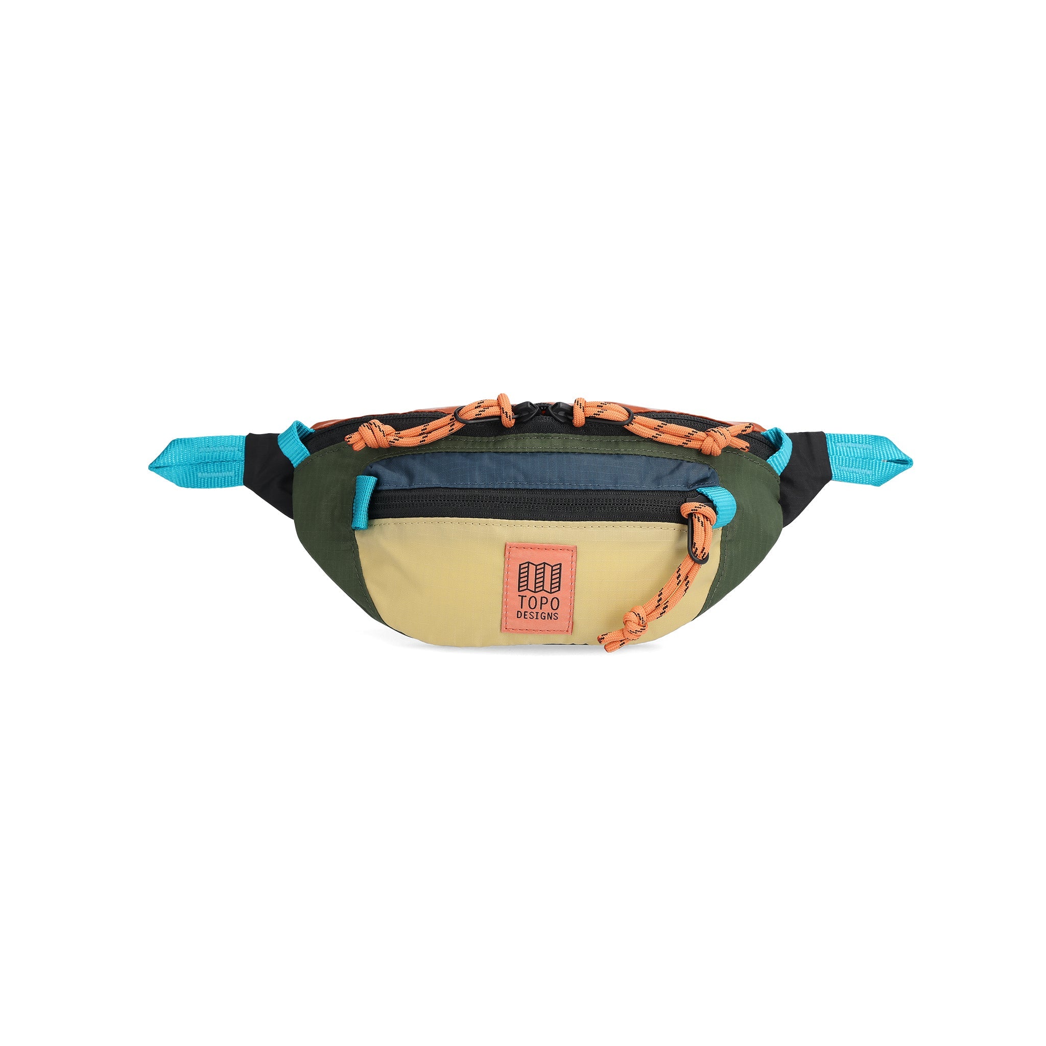 Front View of Topo Designs Mountain Waist Pack in "Olive / Hemp"