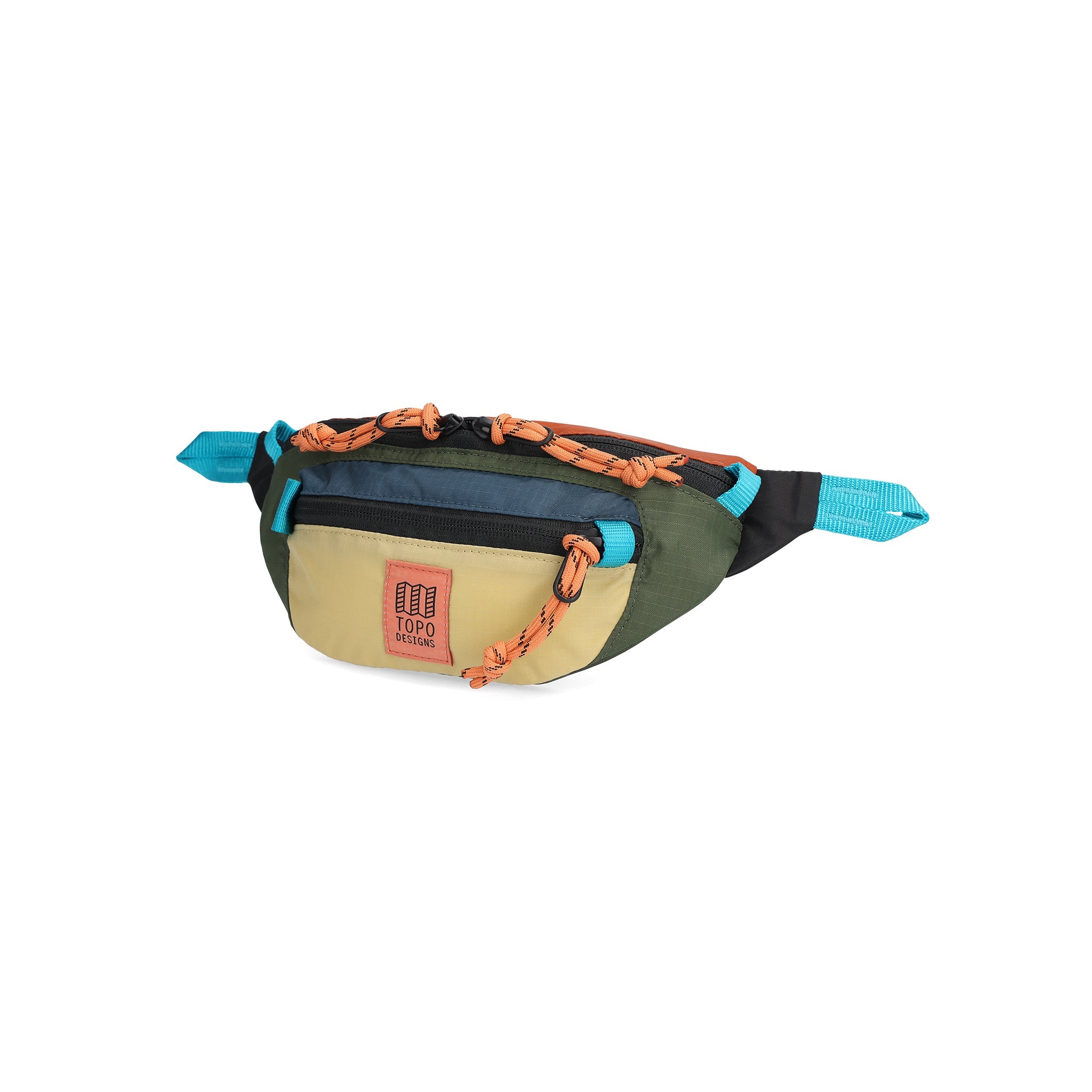 Front View of Topo Designs Mountain Waist Pack in "Olive / Hemp"