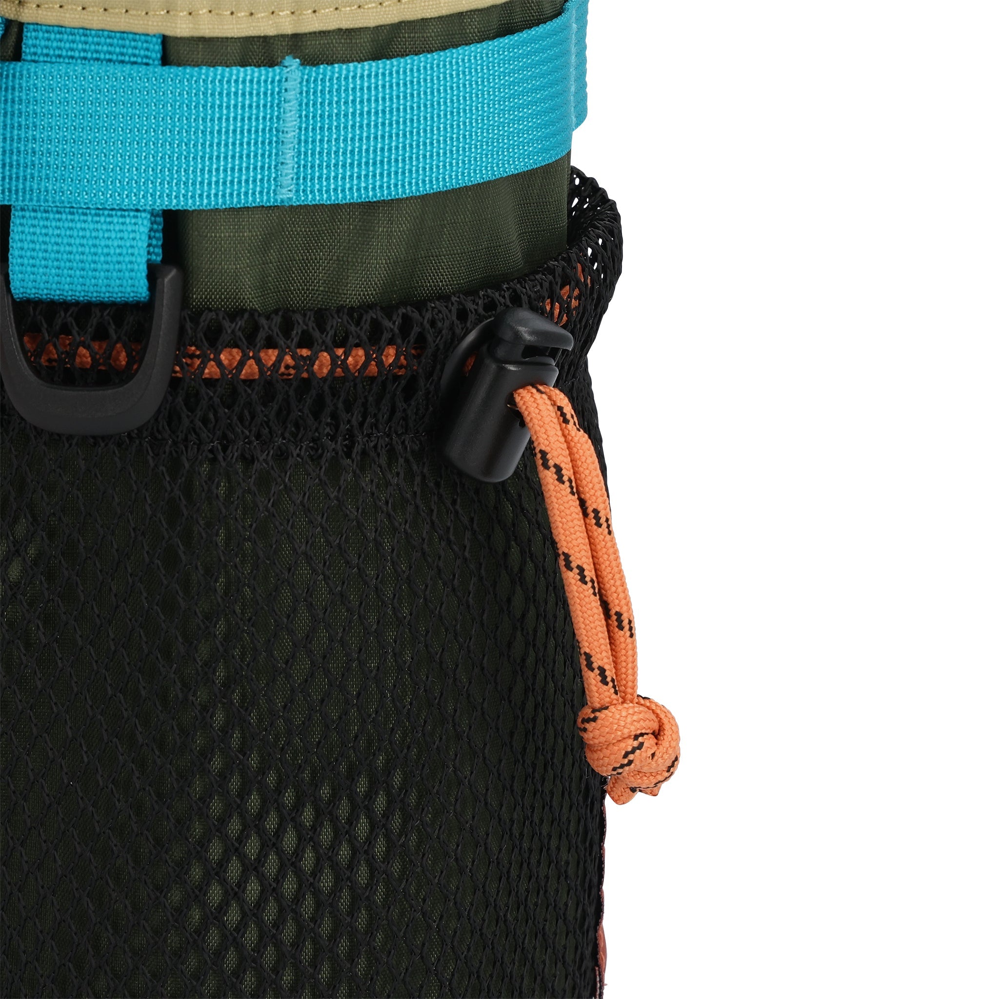 Detail shot of Topo Designs Mountain Hydro Sling in "Olive"