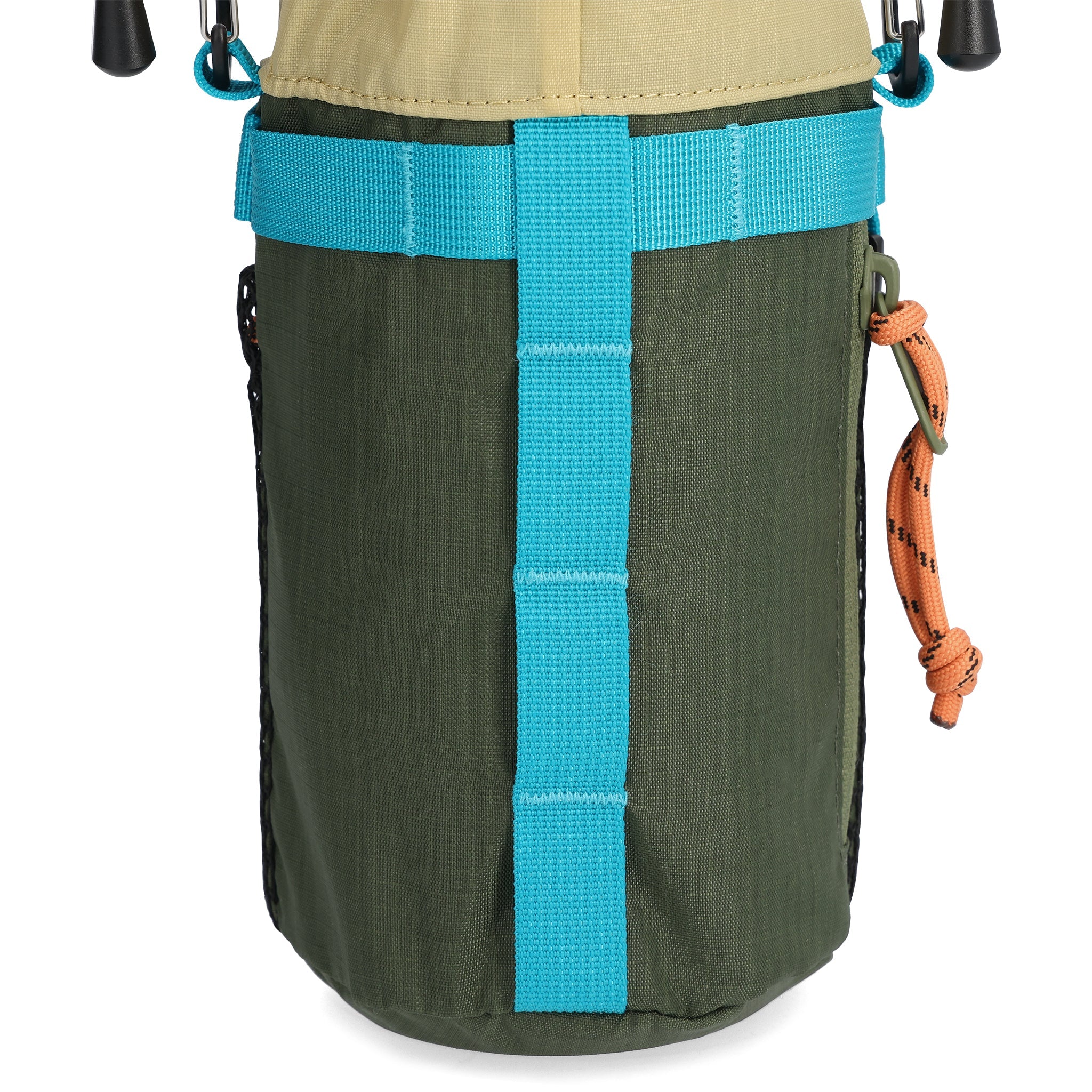 Detail shot of Topo Designs Mountain Hydro Sling in "Olive"