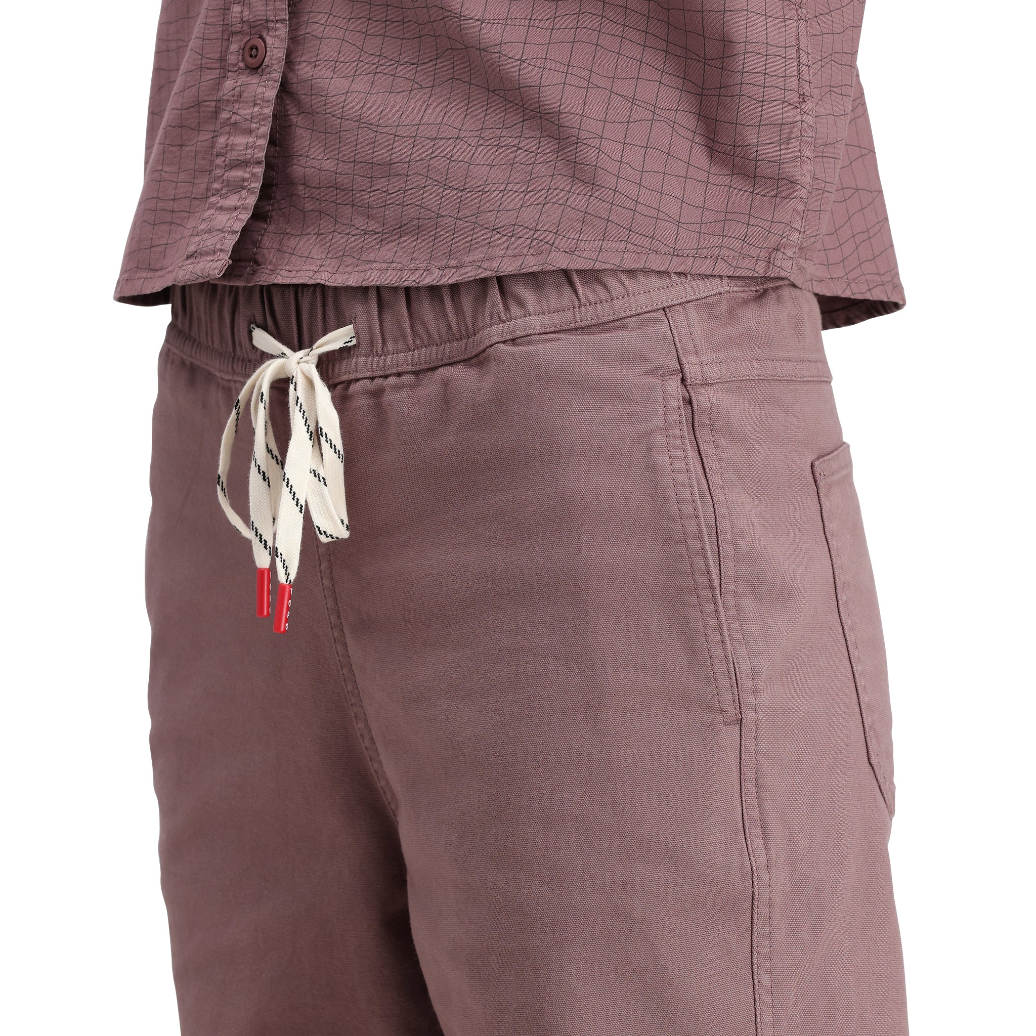 Detail shot of Topo Designs Dirt Pants Classic - Women's in "Peppercorn"