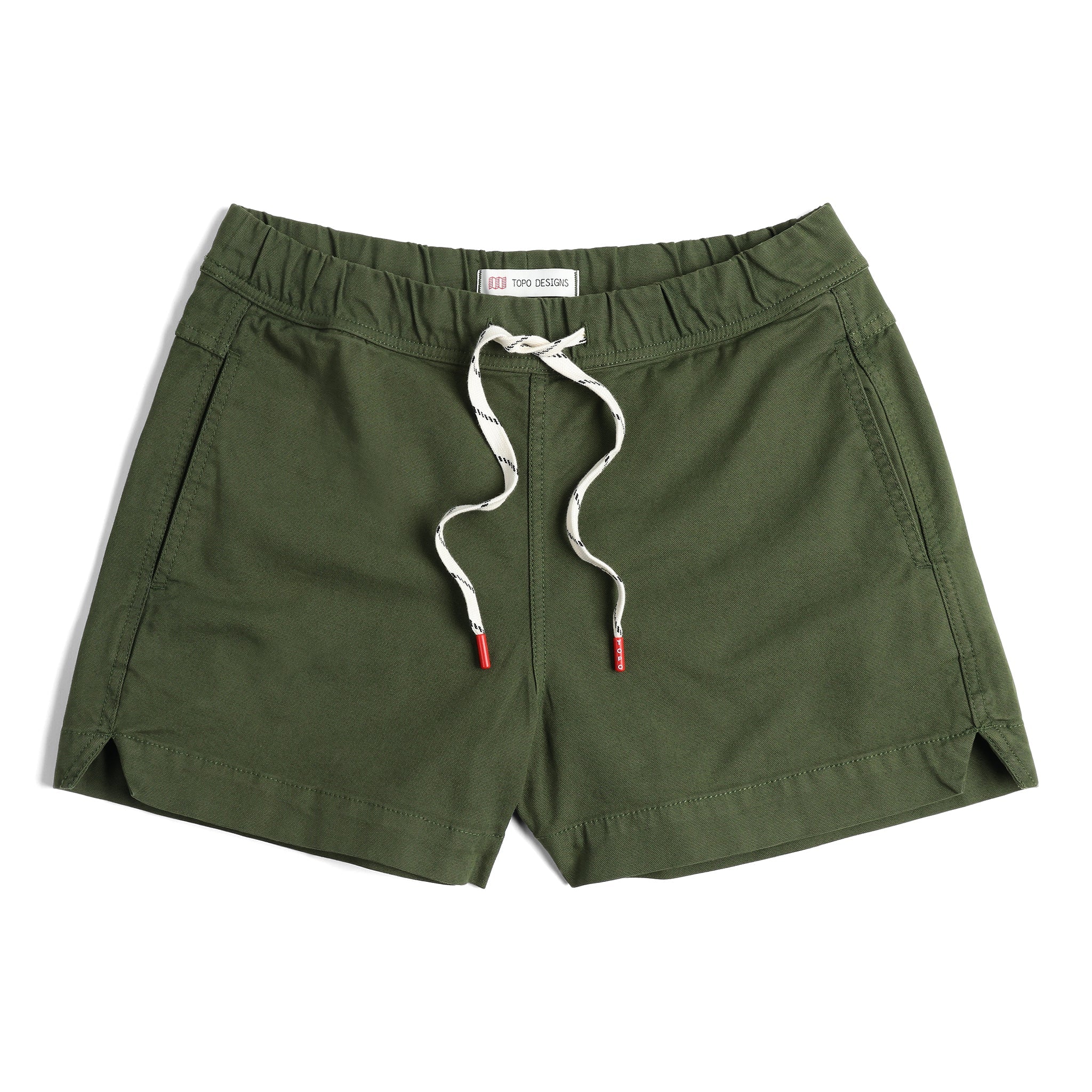 Front View of Topo Designs Dirt Shorts - Women's in "Olive"