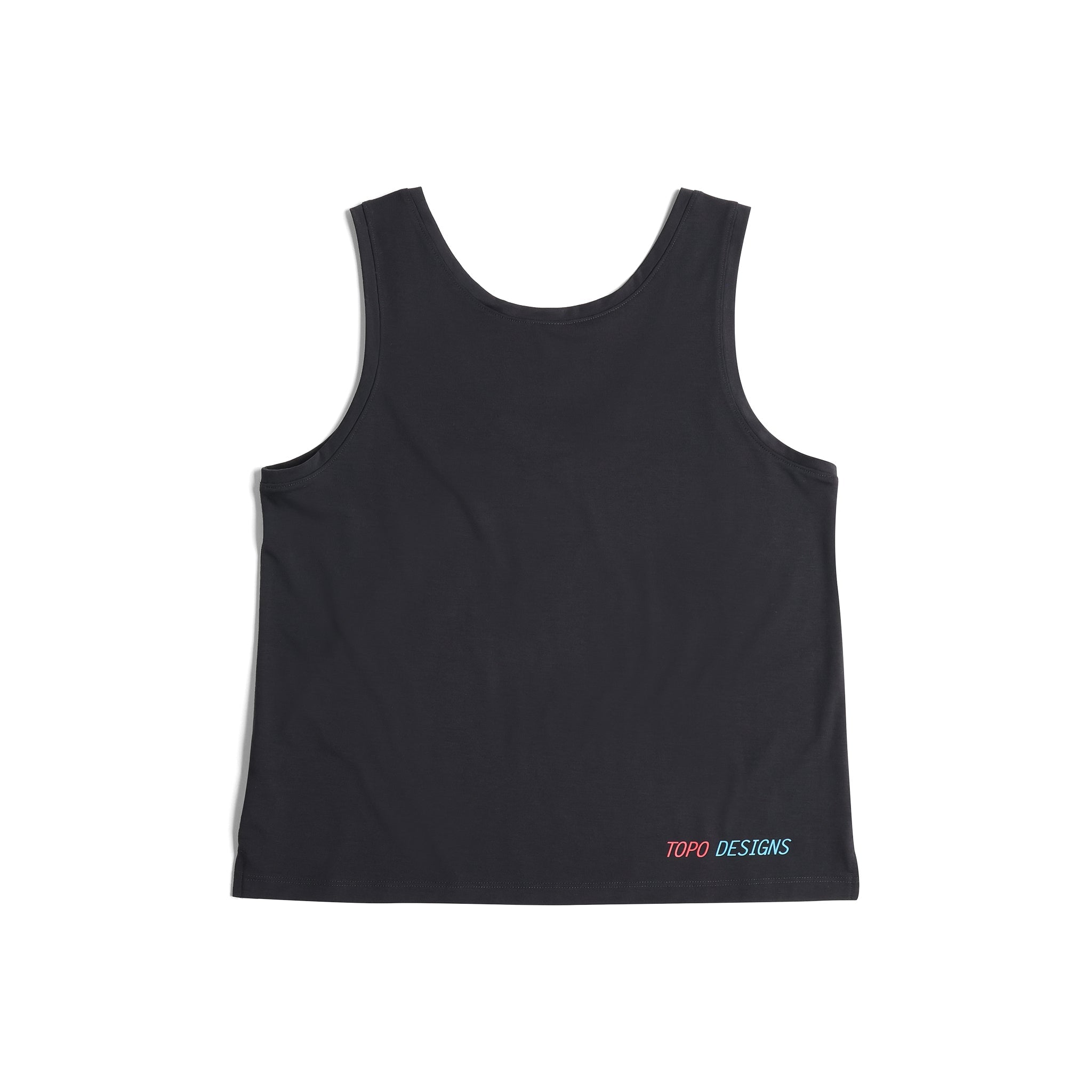 Back View of Topo Designs Global Flip Reverse Tek Tank - Women's in "Black"