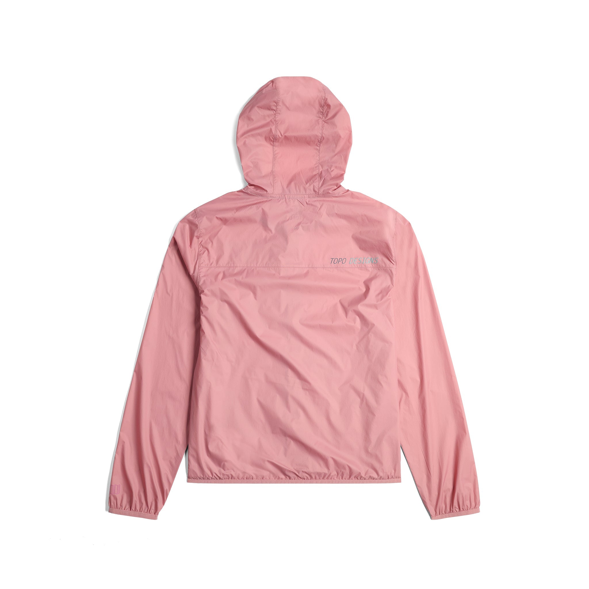 Back View of Topo Designs Global Ultralight Packable Jacket - Women's in "Rose"
