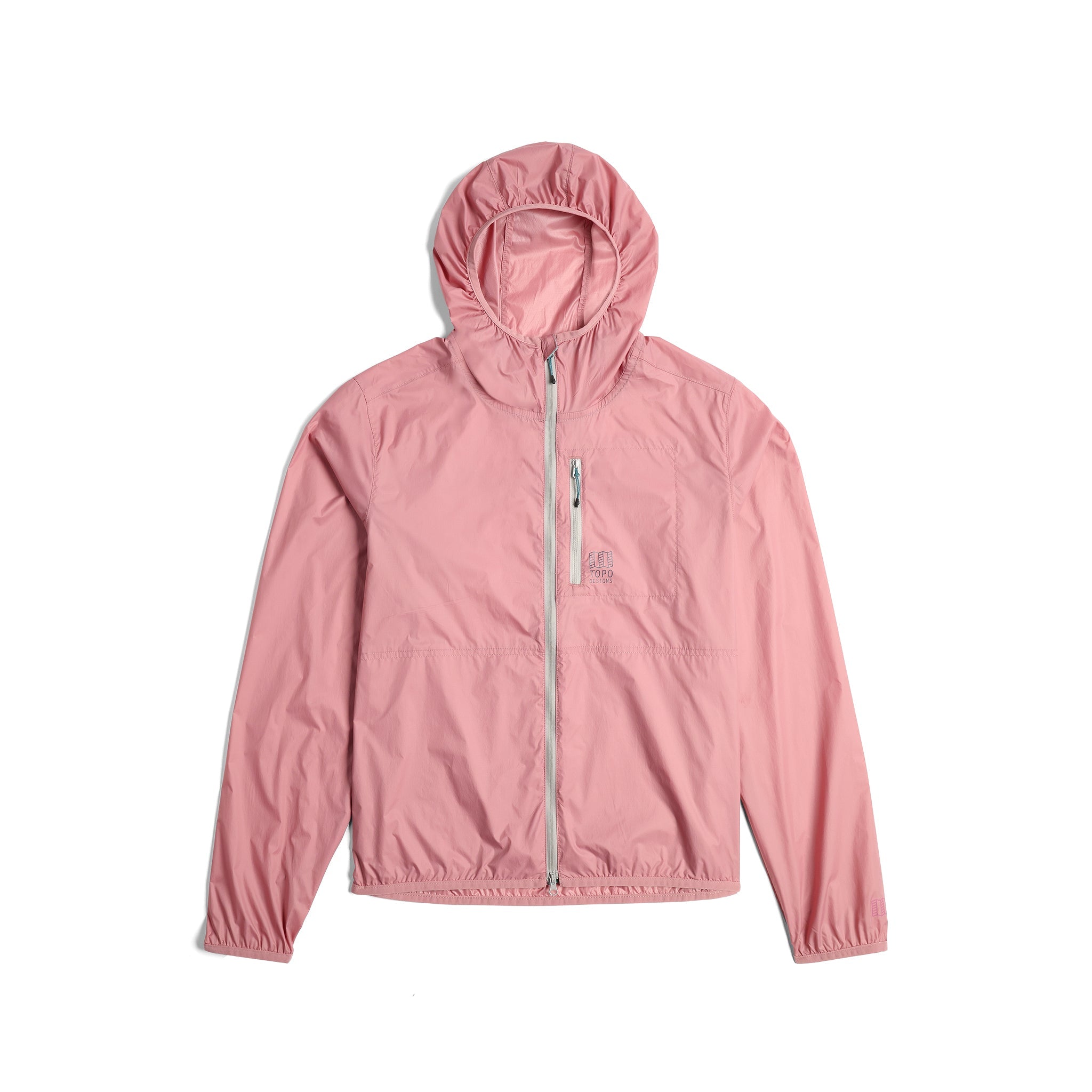 Front View of Topo Designs Global Ultralight Packable Jacket - Women's in "Rose"