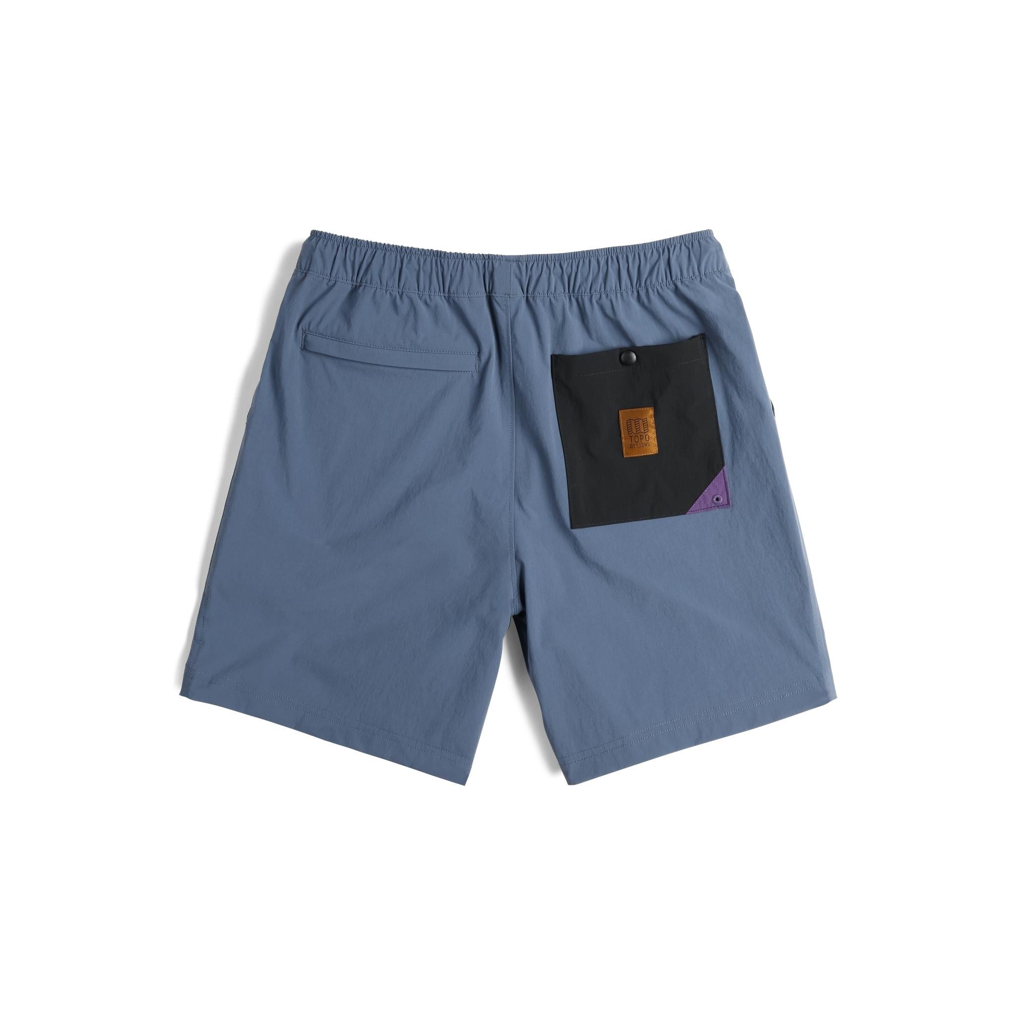 Back View of Topo Designs Mesa Shorts - Men's in "Stone Blue"