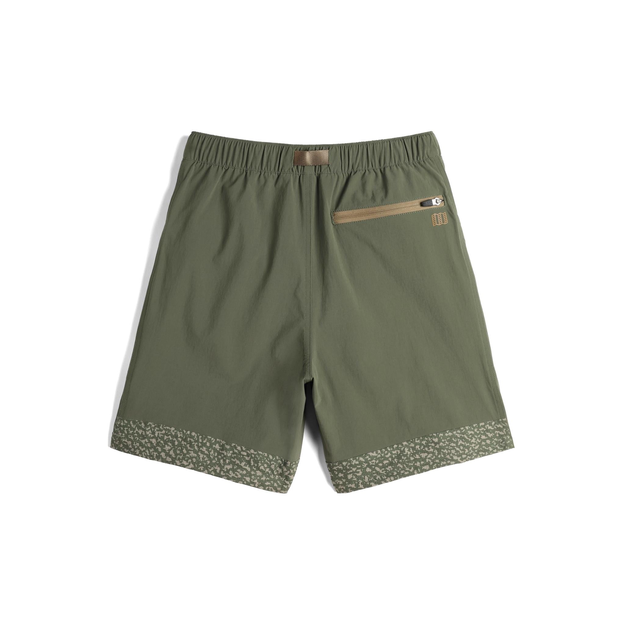 Back View of Topo Designs Retro River Shorts - Men's in "Beetle / Crackle"