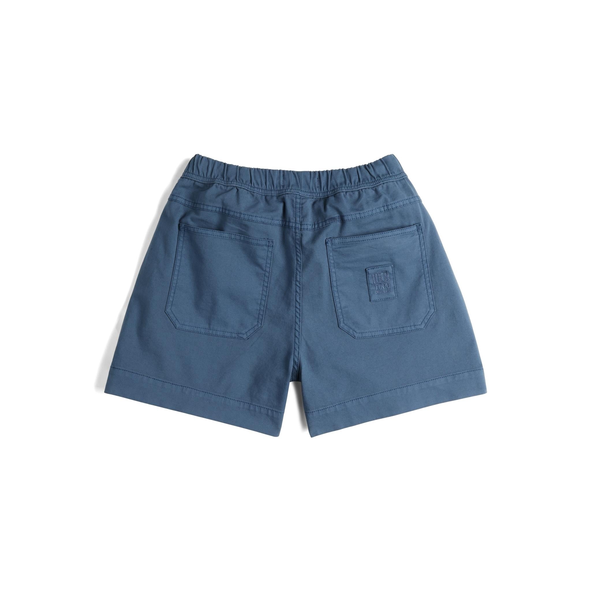 Back  View of Topo Designs Dirt Shorts - Women's in "Stone Blue"