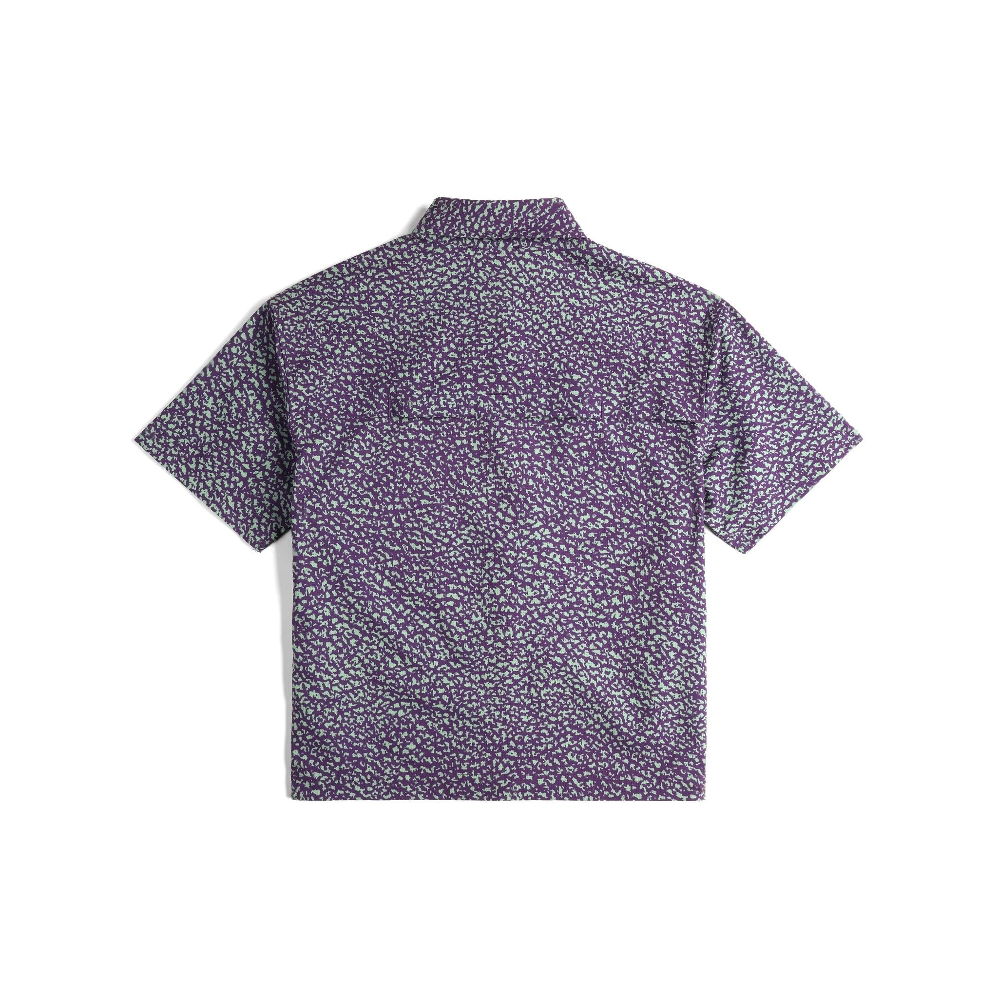 Back View of Topo Designs Retro River Short Sleeve - Women's in "Crackle Loganberry"