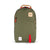 Topo Designs Daypack Classic 100% recycled nylon laptop backpack for work or school in olive green.