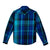 Back of Topo Designs Men's Heavyweight Mountain Shirt in Royal blue / Navy blue plaid