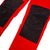 General Front detail shot of Topo Designs Women's Fleece Pants in Red/Black showing knee reinforcements.