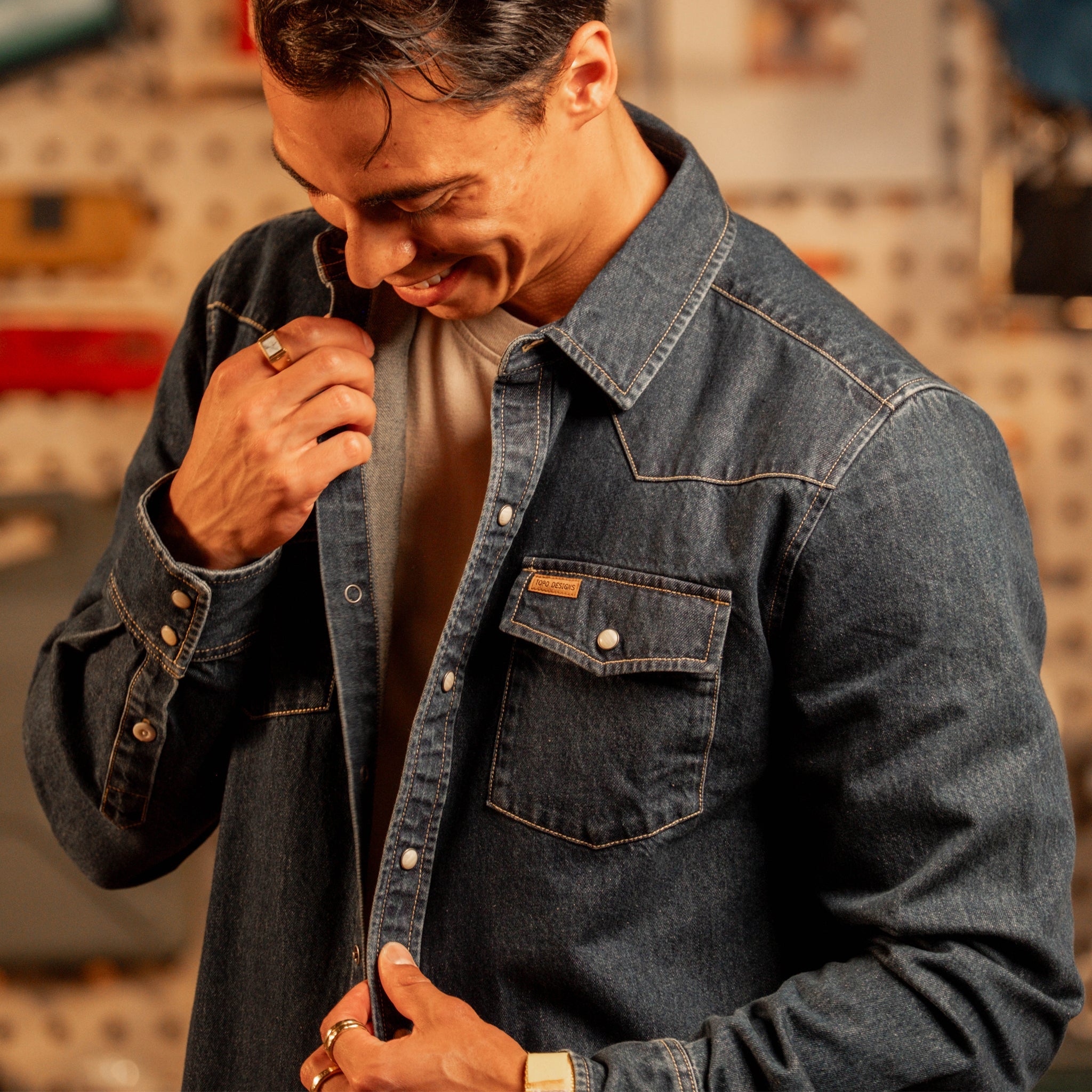 Mountain Shirt Long Sleeve Denim - Men's vue 4 Topo Designs