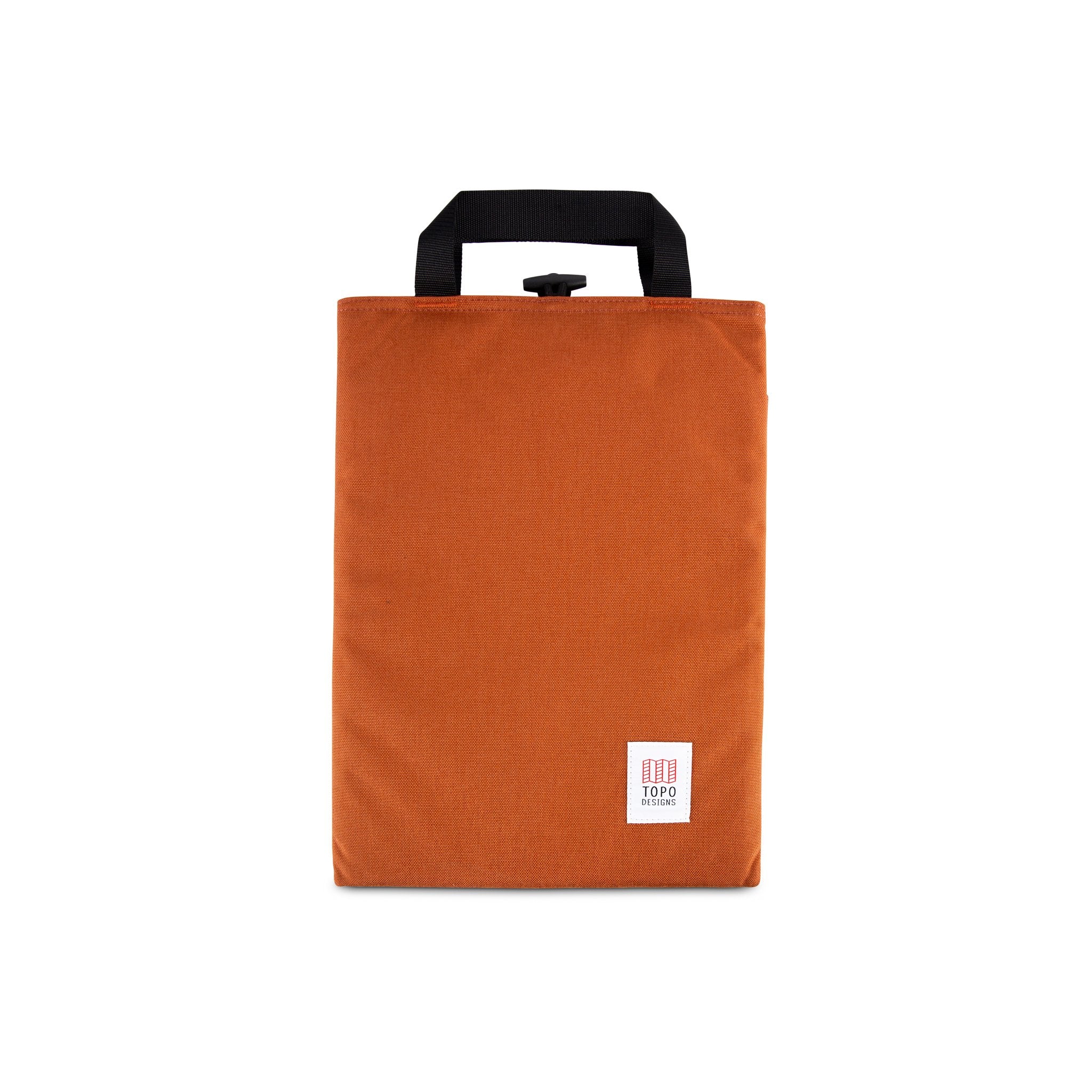 Topo Designs padded Laptop Sleeve in "Clay" orange.