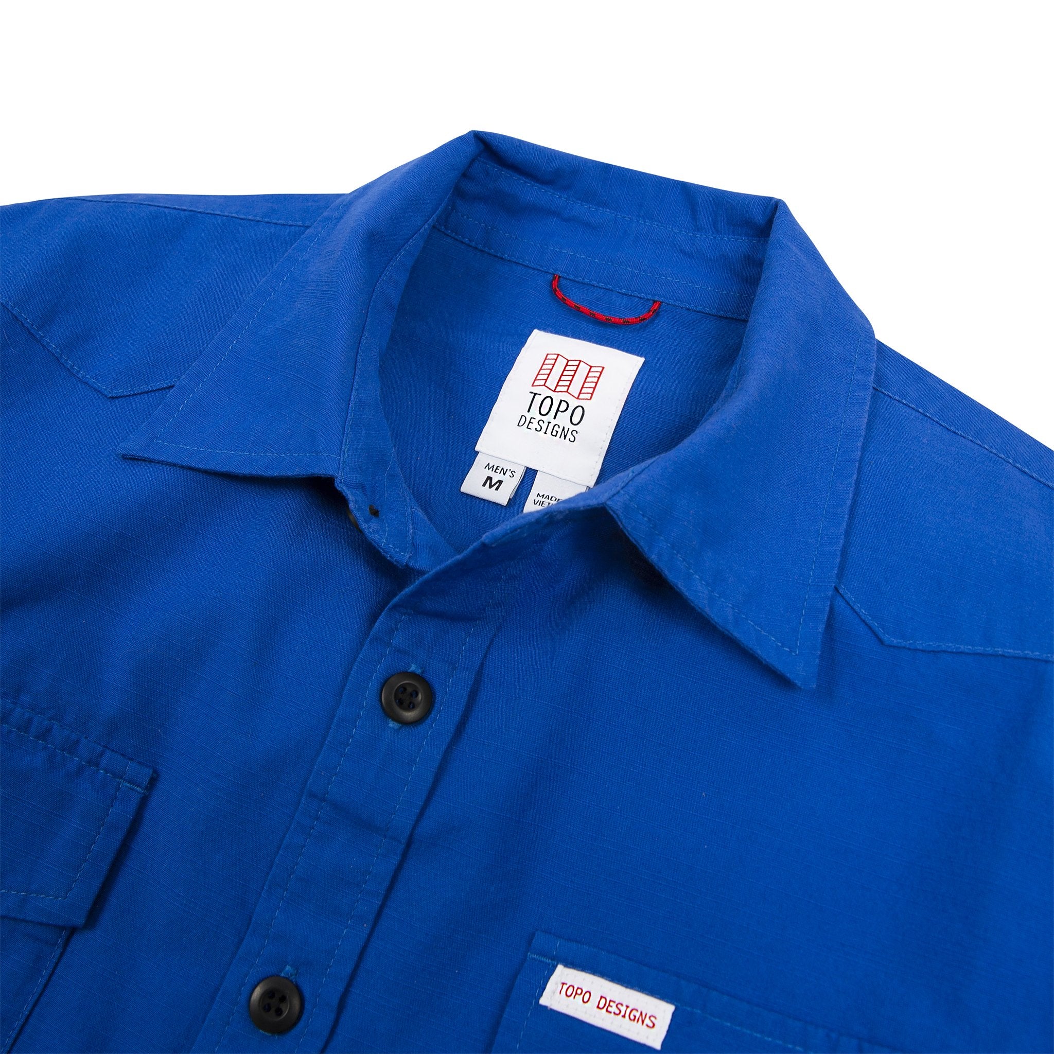 Men's Mountain Shirt Lightweight product image of detailed collar in deep blue