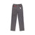 Back of Topo Designs Men's Boulder lightweight climbing & hiking pants in "Charcoal" gray showing zipper and snap pockets.