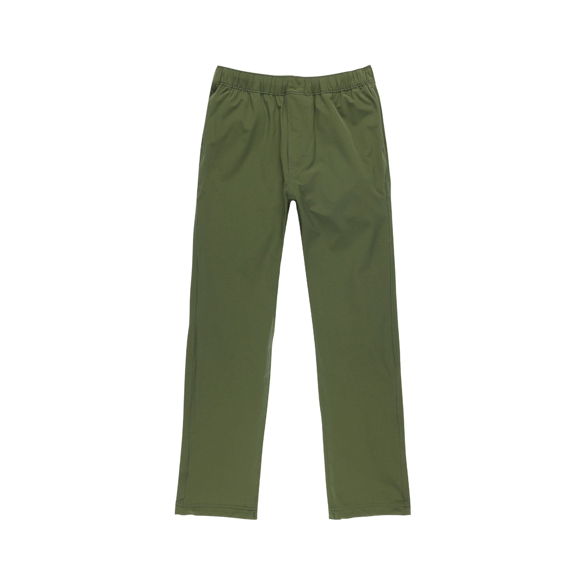 Topo Designs Men's Boulder lightweight climbing & hiking pants in "Olive" green.