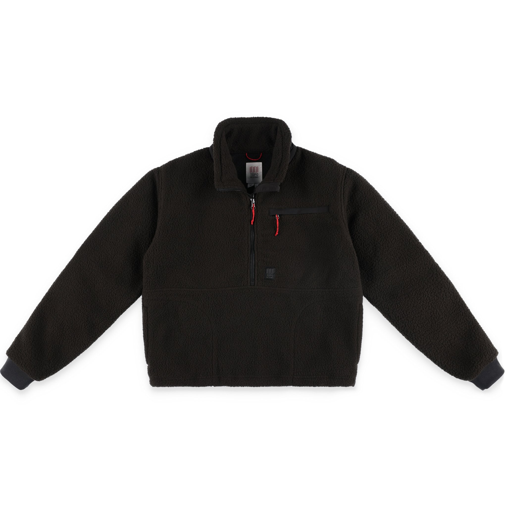 Topo Designs Women's Mountain Fleece Pullover in "Black".