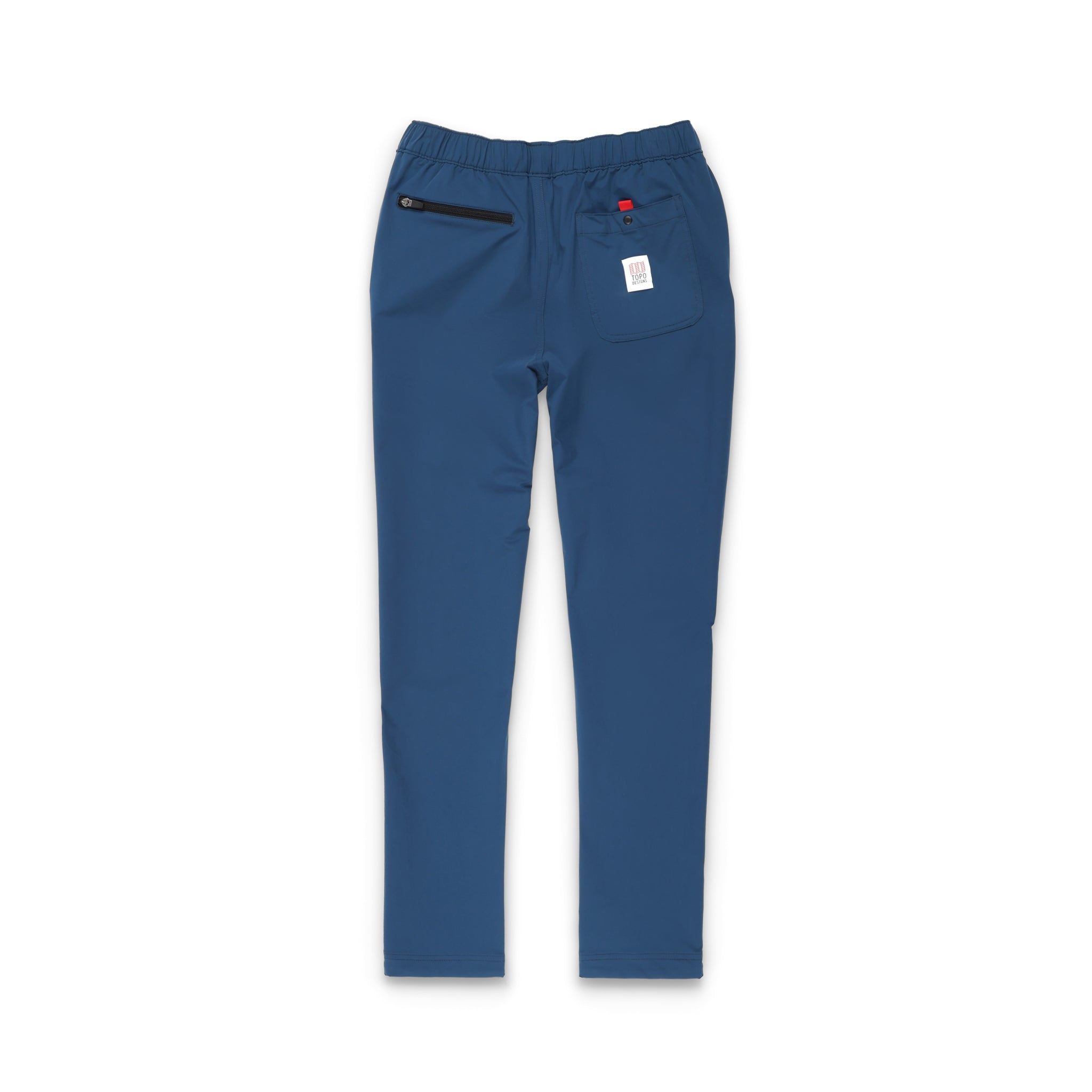 Back of Topo Designs Men's Boulder lightweight climbing & hiking pants in "pond blue"