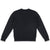 Back of Topo Designs Men's Dirt Crew sweatshirt in 100% organic cotton in "black"