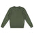 Back of Topo Designs Men's Dirt Crew sweatshirt in 100% organic cotton in "olive" green.
