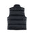 Back of Topo Designs Men's Mountain Puffer recycled insulated Vest in "Black"