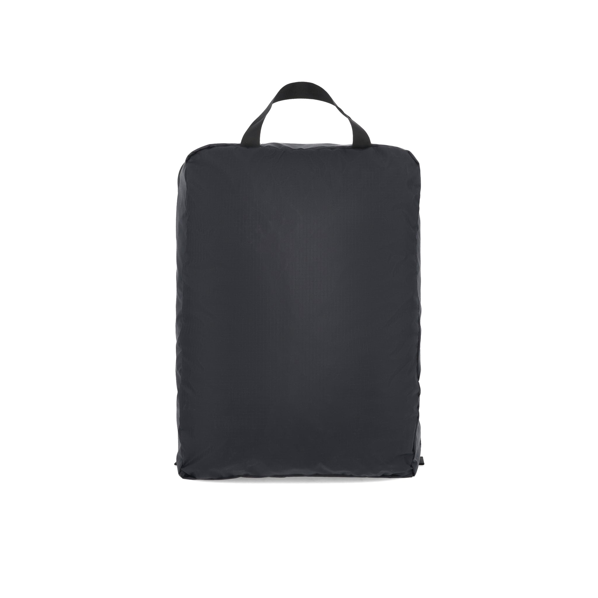 Back of Topo Designs TopoLite 10L Pack Bag ultralight packing cube for travel in "black"