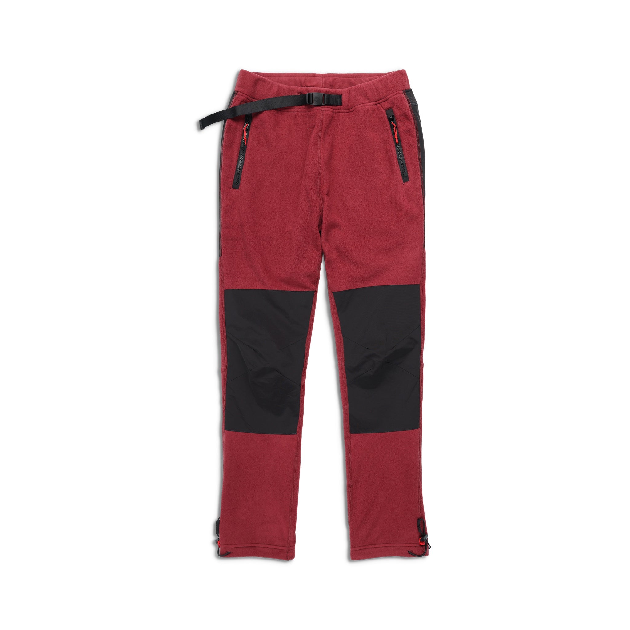 Topo Designs Women's Fleece Pants in "Burgundy / Black"