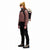Side model shot of Topo Designs Women's Fleece Pants in "Black". Show on "forest / black" and "burgundy / black"