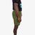 Topo Designs Men's drawstring Dirt Shorts in "Olive" green on model.