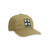 Topo Designs 5 Panel Snapback Hat 4 Square embroidered logo on olive green.