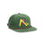 Topo Designs Corduroy Trucker Hat with embroidered Sunset graphic in olive green.