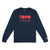 Topo Designs Men's Grid Logo Tee Long Sleeve 100% organic cotton graphic t-shirt in navy blue.