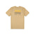 Back of Topo Designs Men's Strata Map 100% organic cotton graphic t-shirt in "Tan" brown.