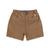 Back pockets on Topo Designs Women's Mountain Shorts in organic cotton "Dark Khaki" brown.