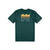 Back of Topo Designs Men's Strata Map 100% organic cotton graphic t-shirt in "Forest" green.