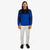 Front model shot of Topo Designs Men's Global 1/4 Sweater in Blue.