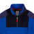 Detail shot of Topo Designs Men's Global 1/4 Sweater in Blue showing zipper and collar.