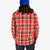 Close-up back model shot of Topo Designs Men's Field Shirt Plaid in Red Multi