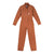 Front product shot of the Topo Designs Women's Coverall jumpsuit in Brick orange