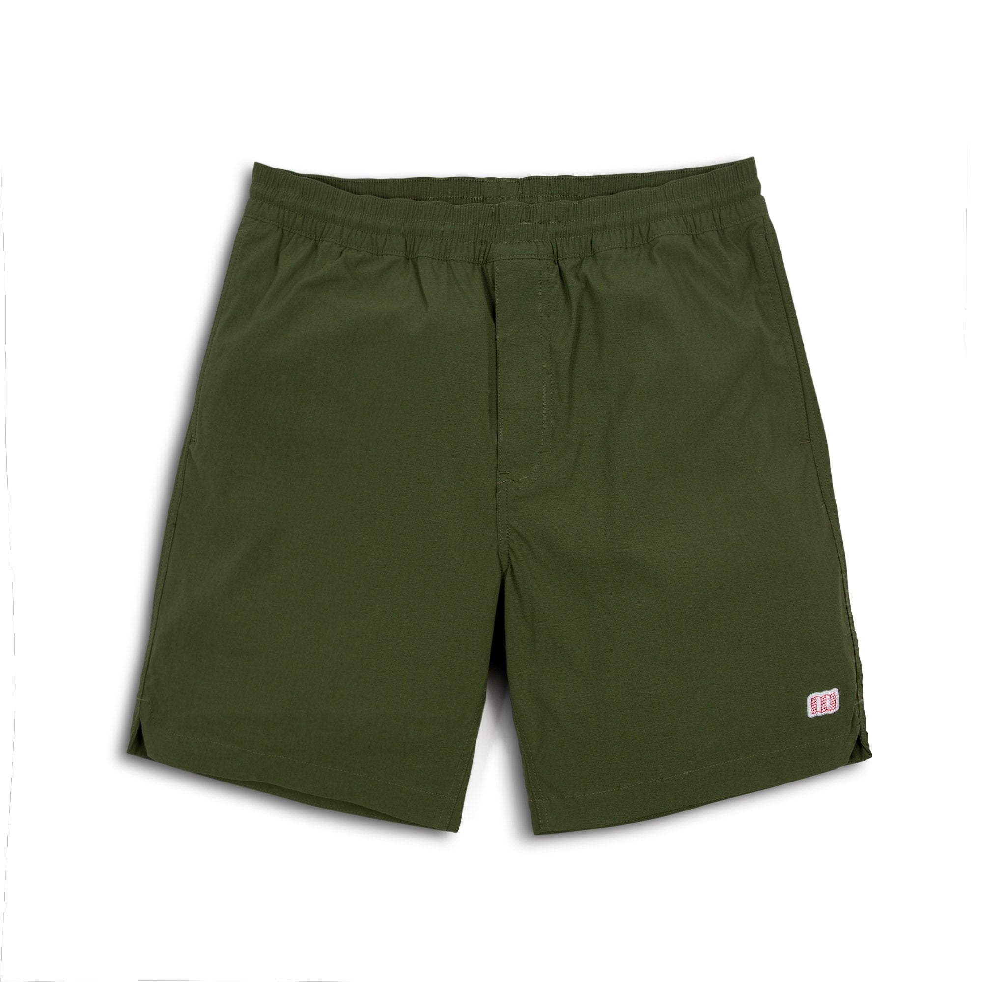 Topo Designs Men's Global lightweight quick dry travel Shorts in Olive green.
