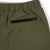 General shot of Topo Designs Men's River Shorts Lightweight quick dry swim trunks showing back zipper pocket in Olive green.