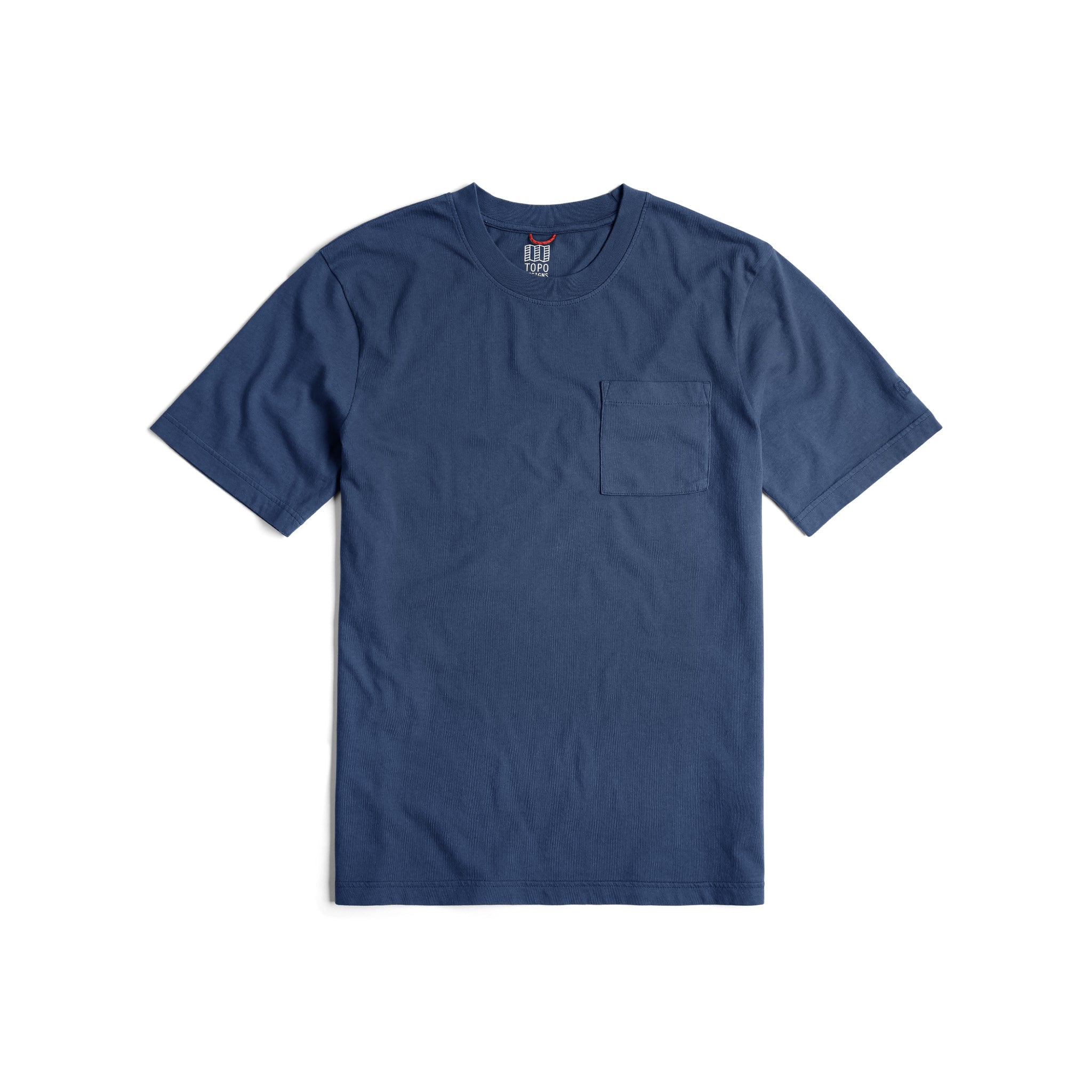 Topo Designs Herren Dirt Pocket Tee Kurzarm-T-Shirt aus 100% Bio-Baumwolle in "Dark Denim".